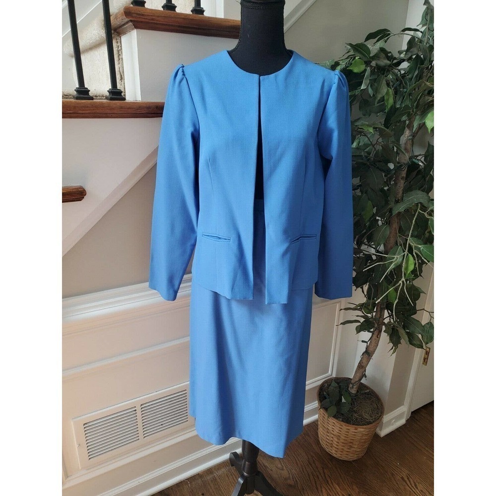Blair Blue Vintage 2 Piece Top & Skirt Set